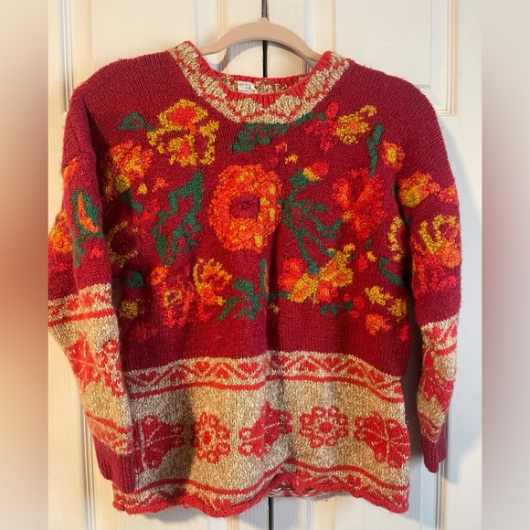 Oilily Sweaters - Vintage Oilily silk & wool cottagecore boho knit pullover sweater